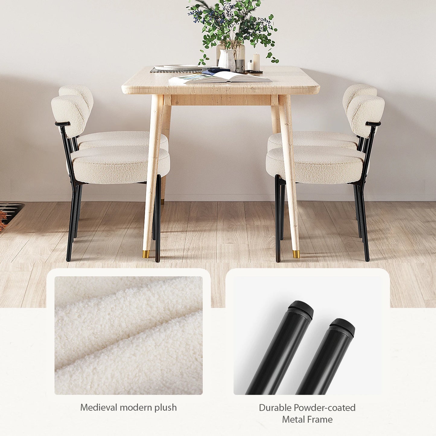 Ergonomic Round Dining Chairs (Set of 2)