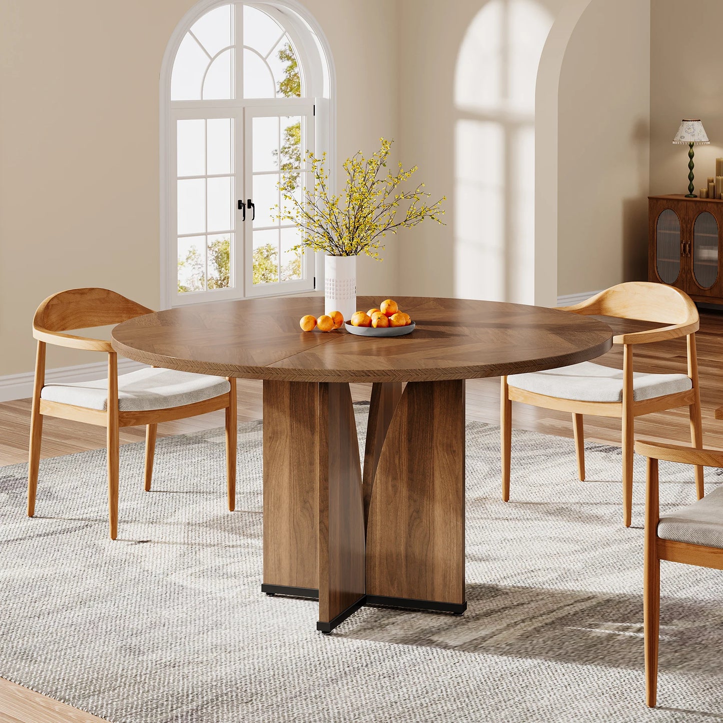 Round Wood Conference Table