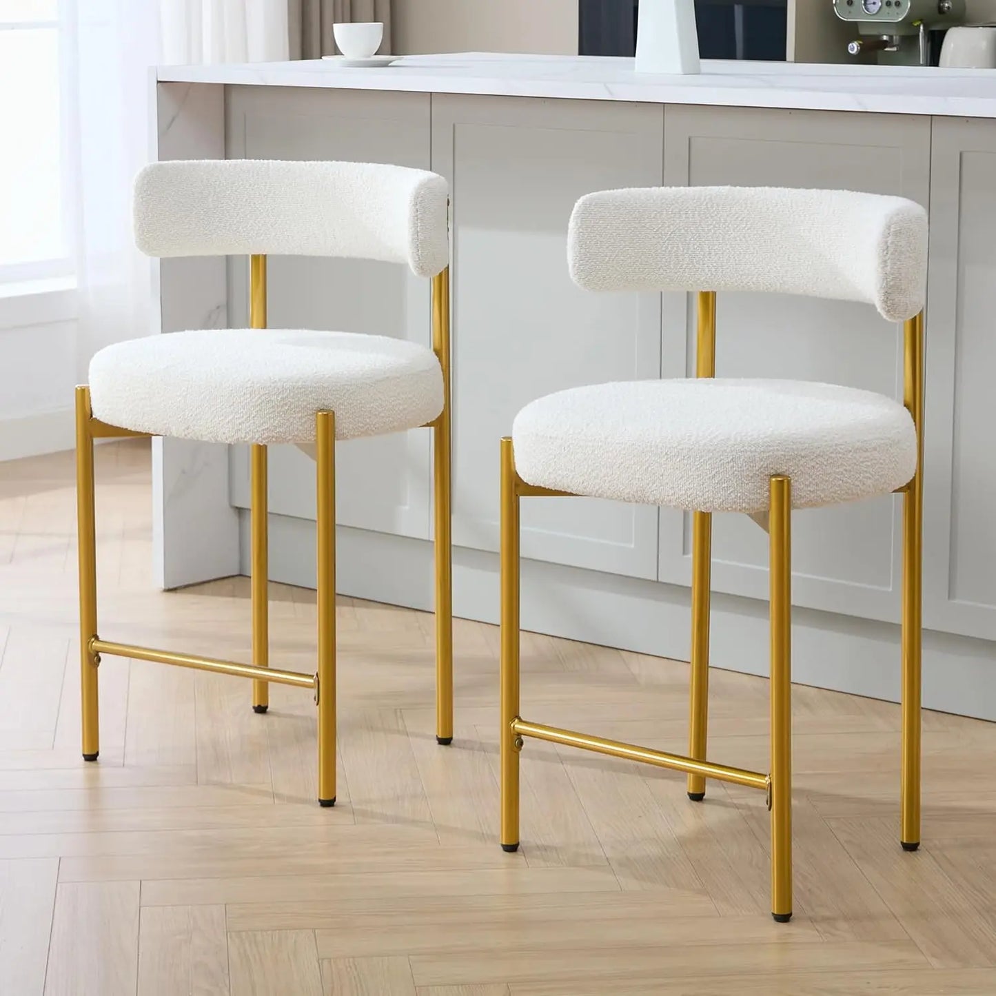 White Bar Height Stools Set