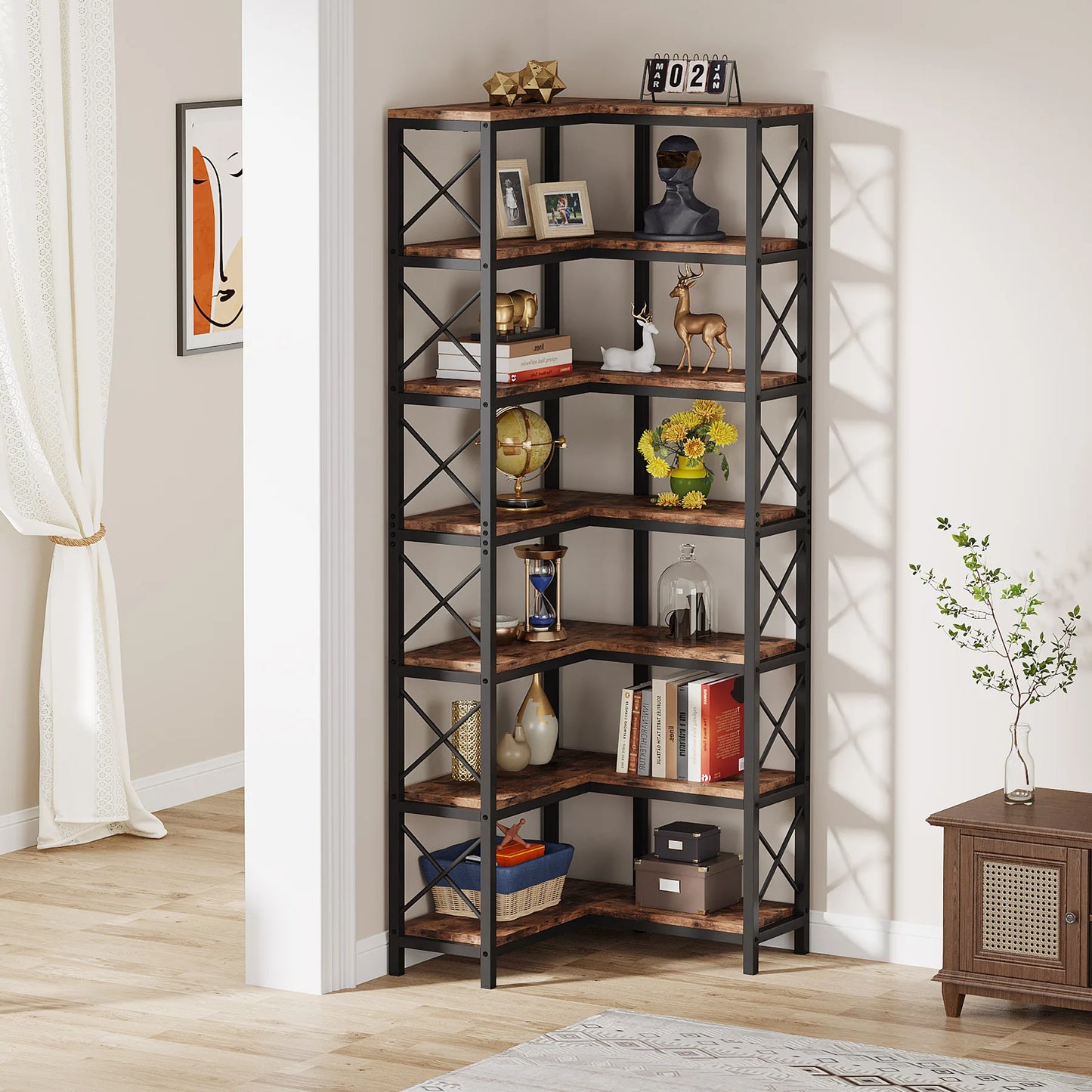 7‑Tier Corner Bookcase