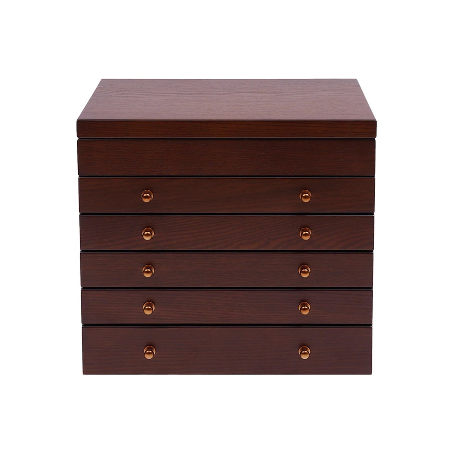 6‑Layer Wooden Jewelry Box with Mirror