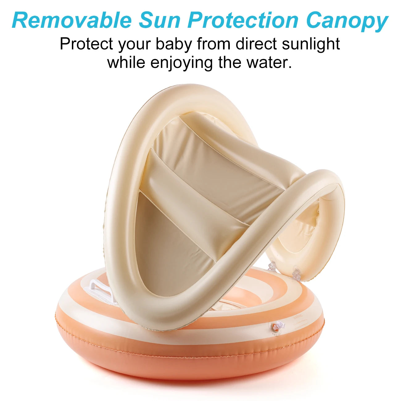 Inflatable swimming float with seat