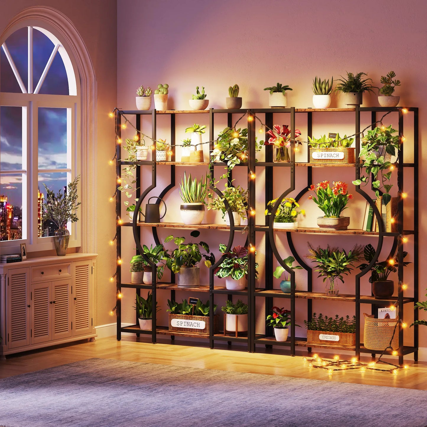 Half‑Moon Etagere Bookcase