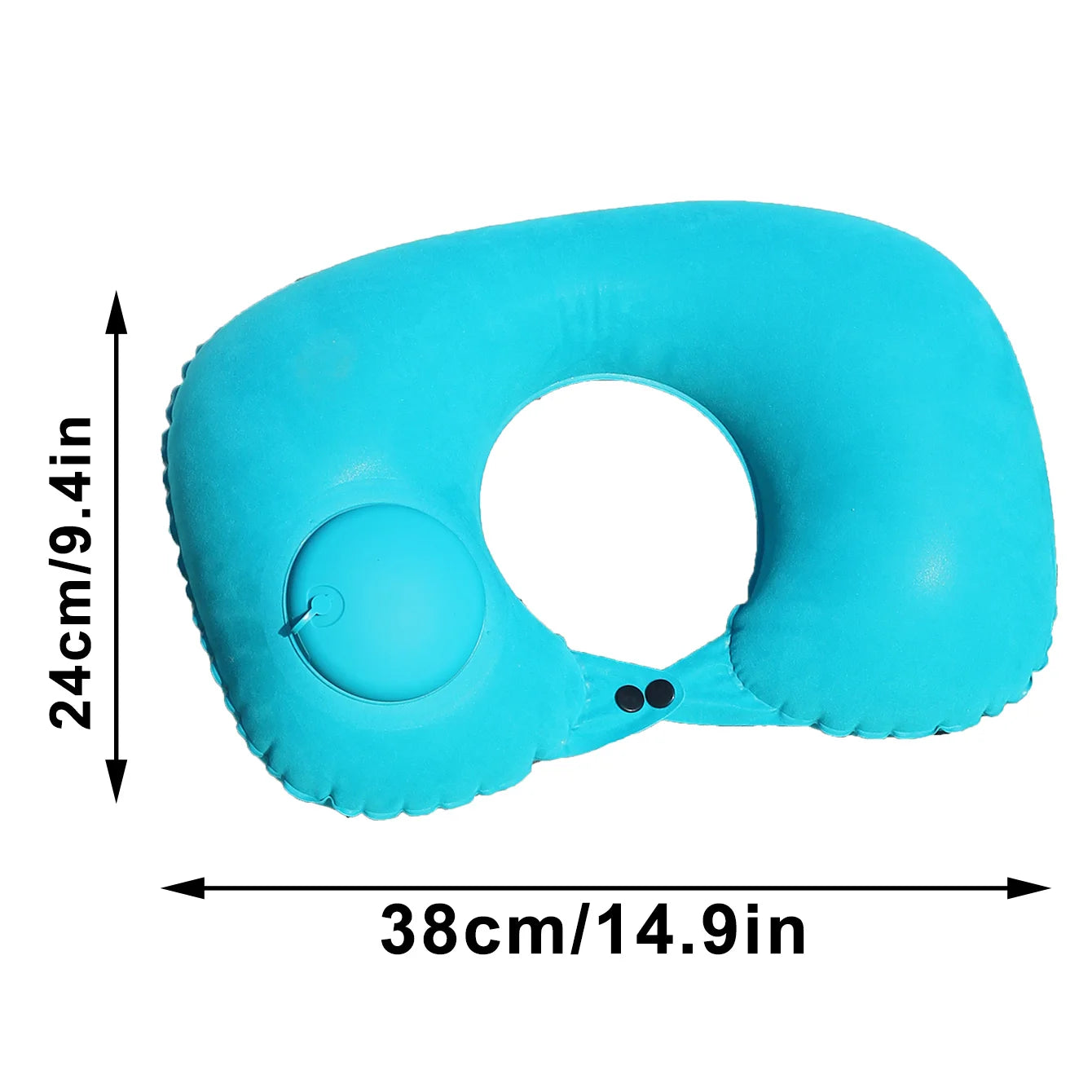 U-shaped inflatable neck pillow