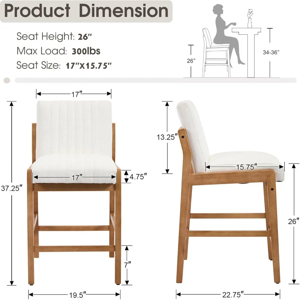 Rustic Linen Bar Stools