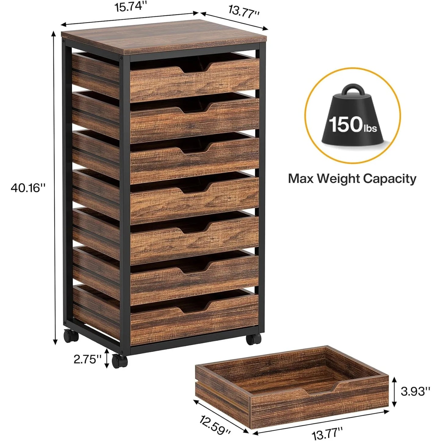7 Drawer Mobile Cabinet