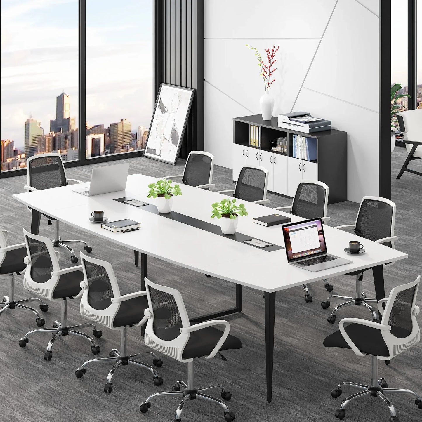 Boat-Shaped Conference Table