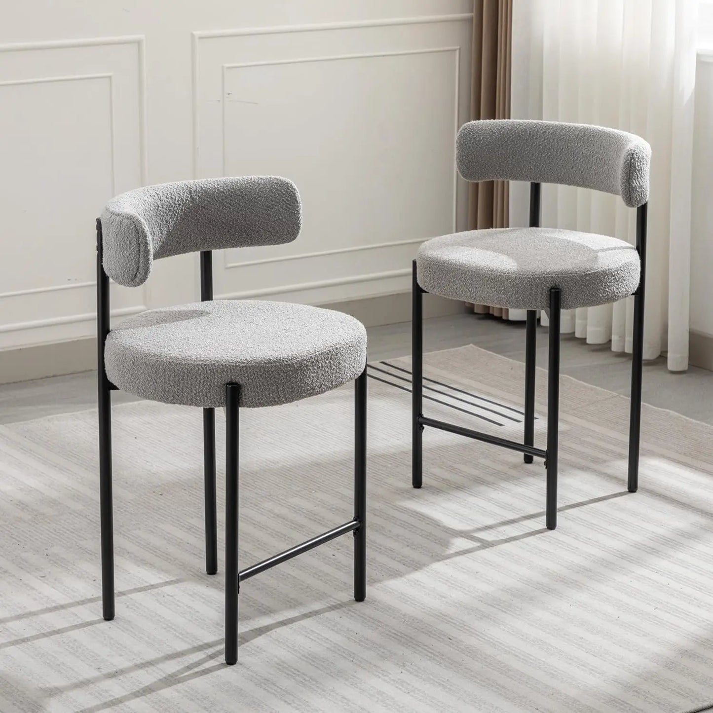 White Bar Height Stools Set