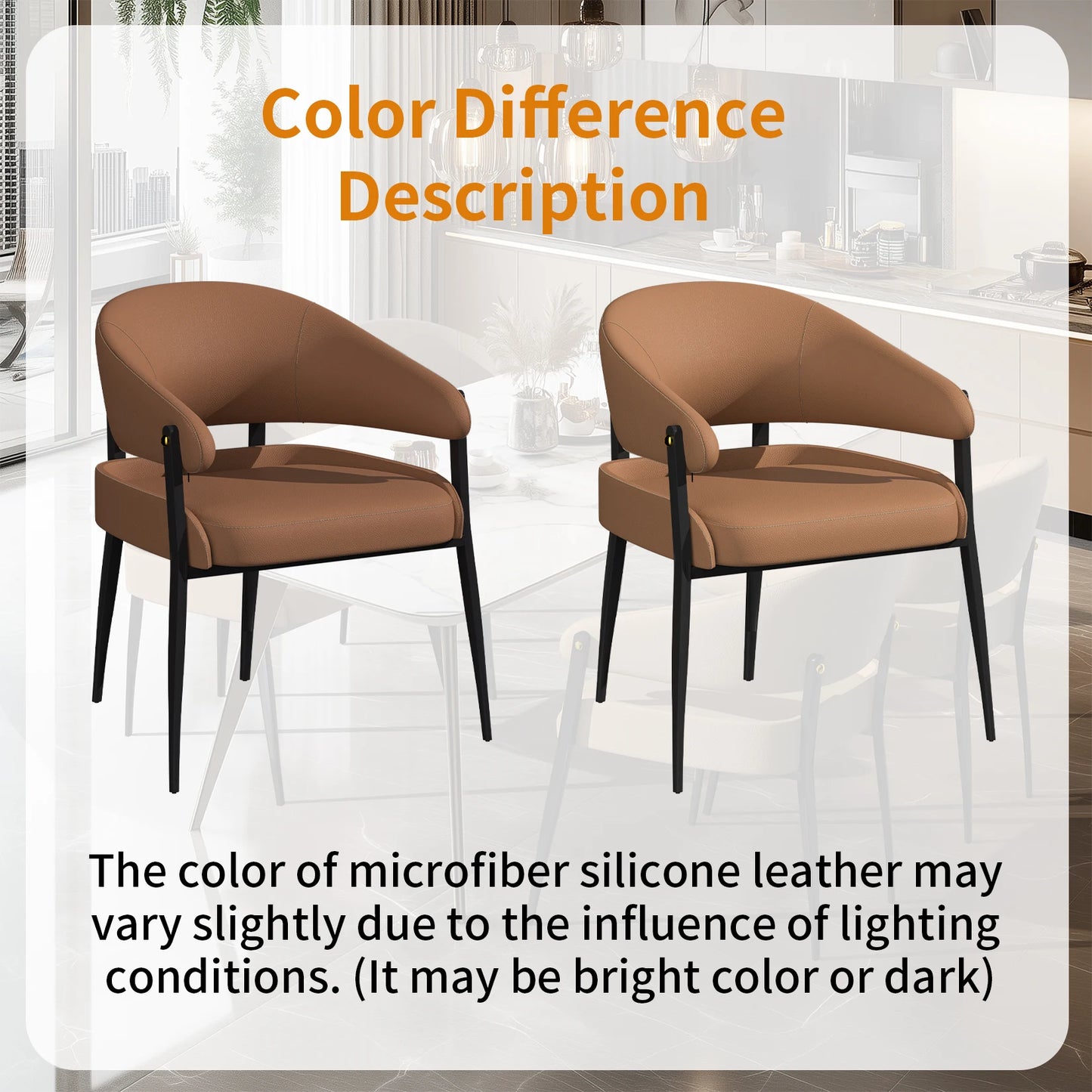 Set of 2 Leather Dining Chairs