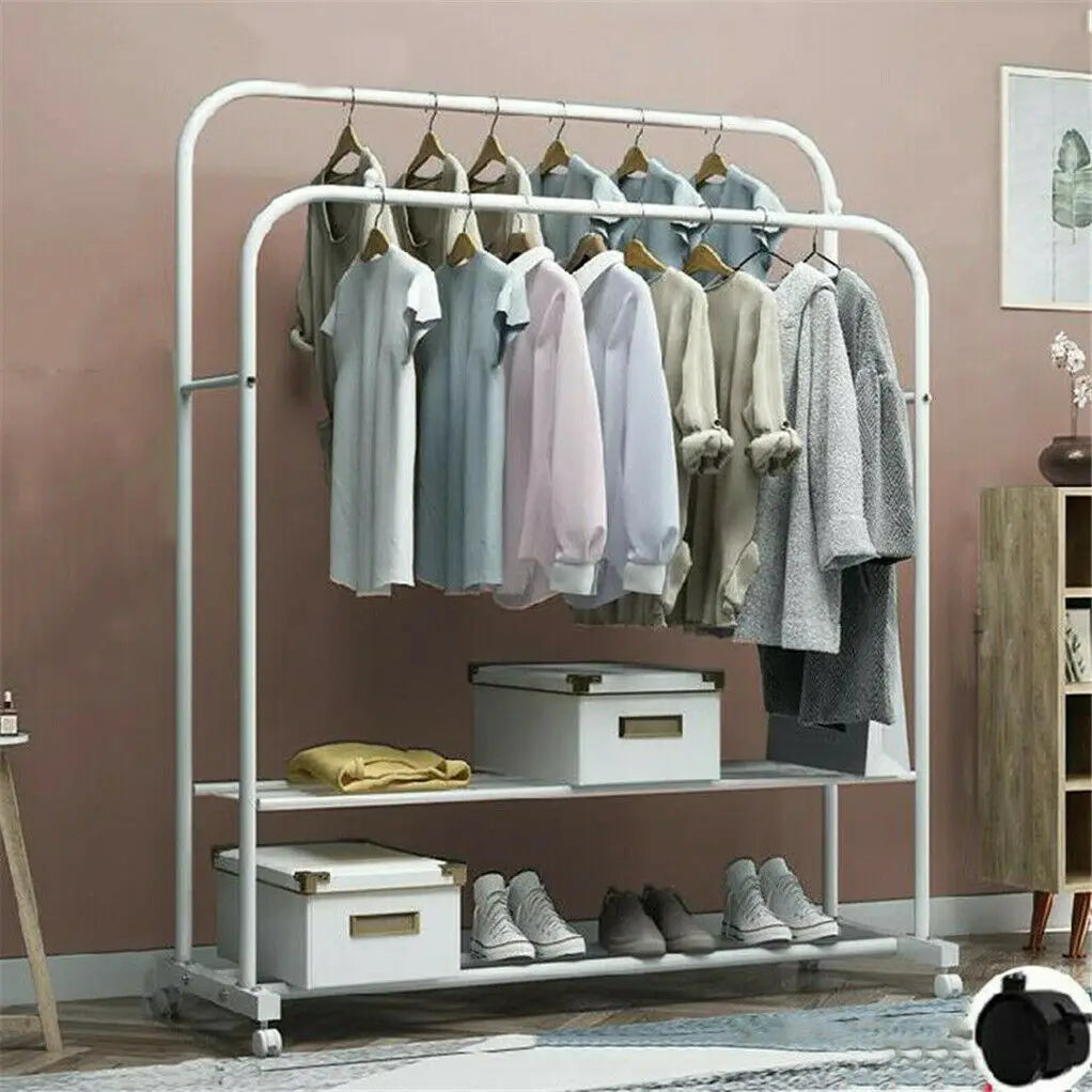 Heavy Metal Double Clothes Rail Rack