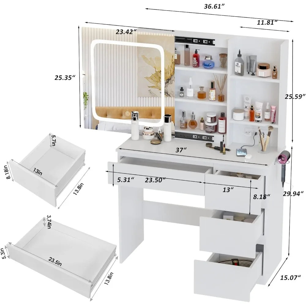 Lighted Vanity Desk