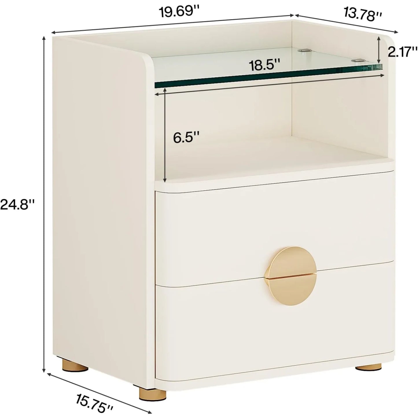 Modern White Nightstand