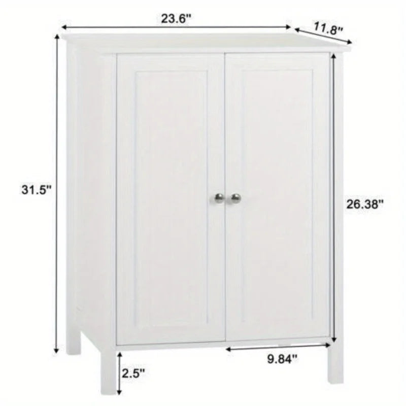 White Bathroom Floor Cabinet