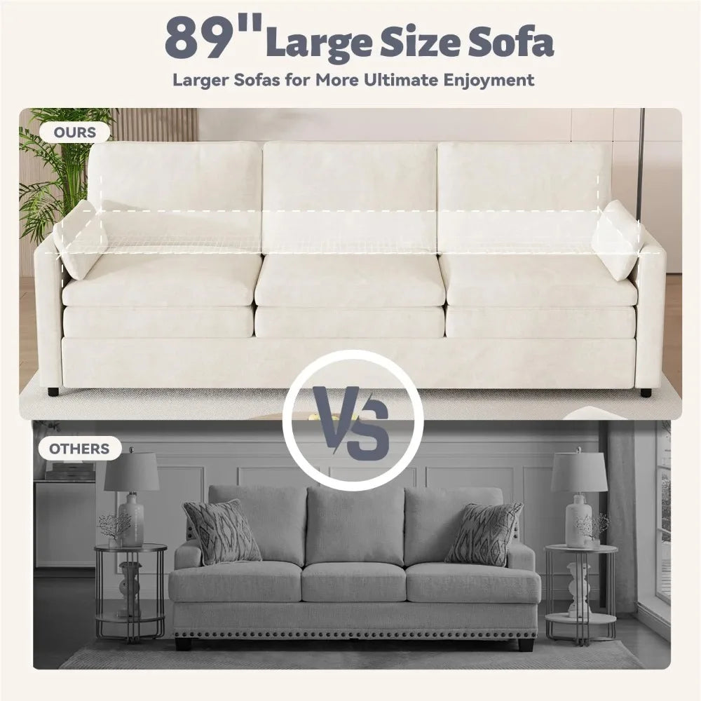 Chenille 3-Seater Sofa