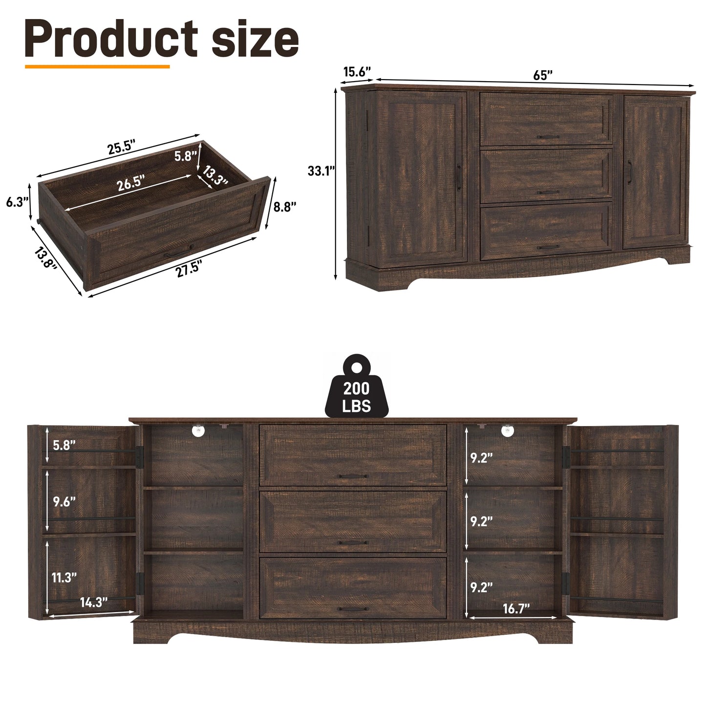 kitchen sideboards with drawer