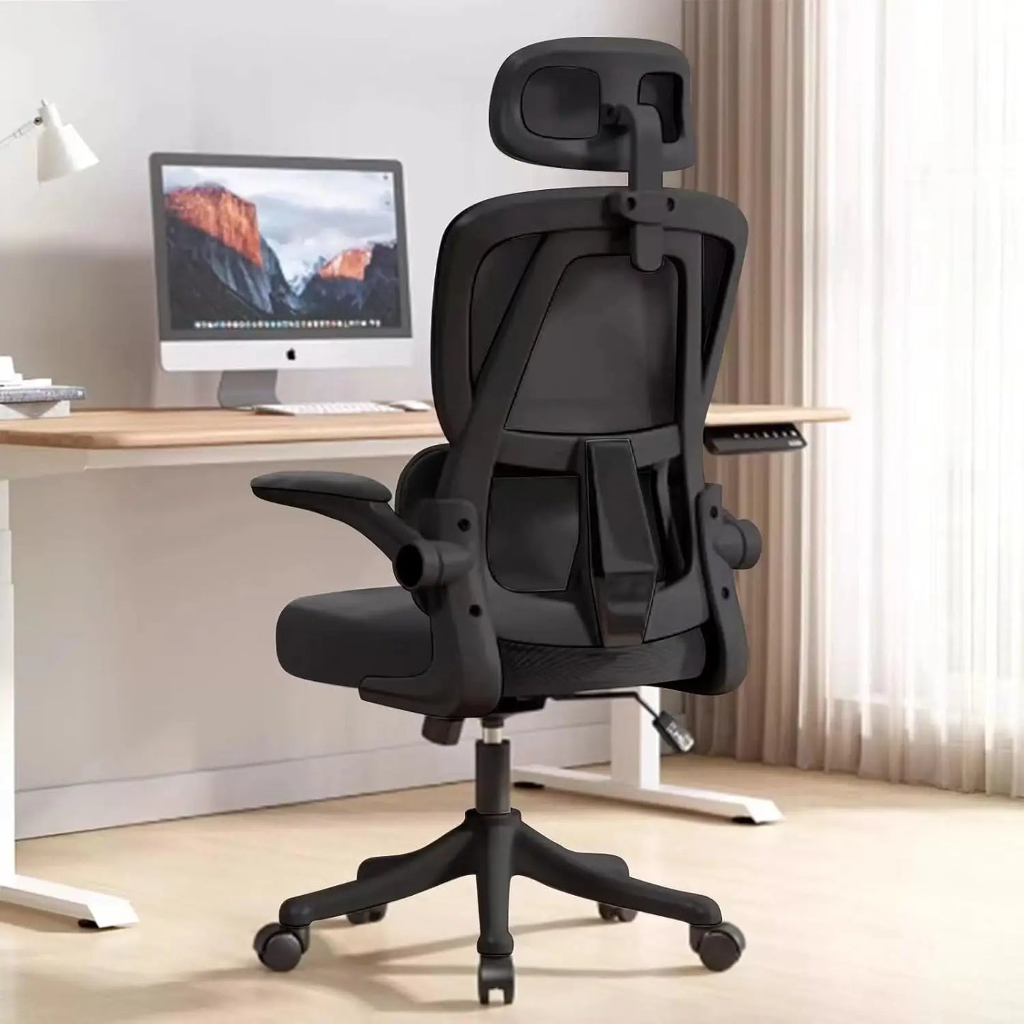 Ergonomic Mesh Office Chair with Flip-Up Armrests