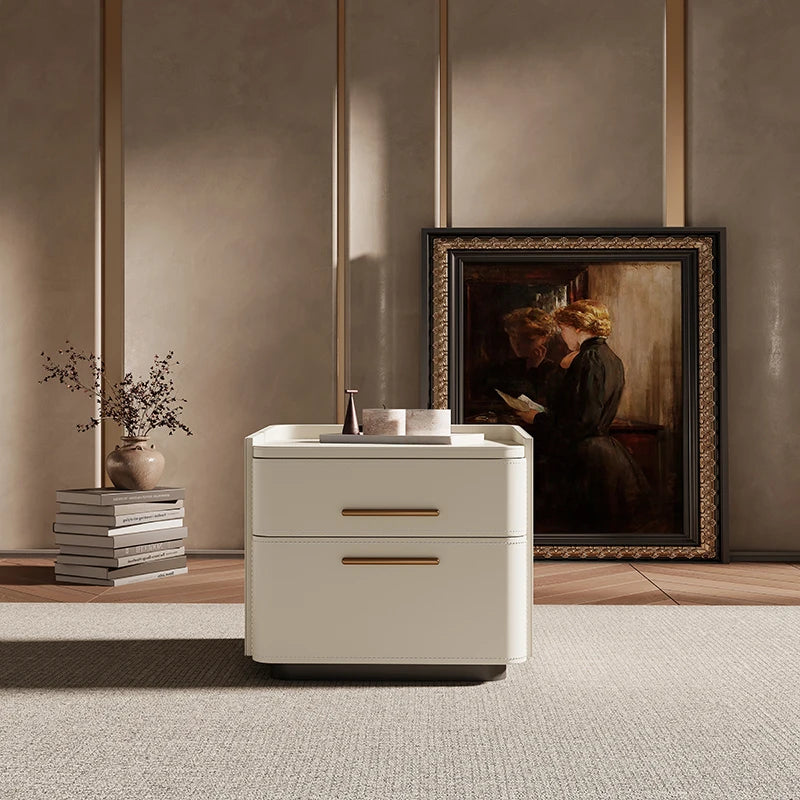 Luxury Storage Nightstand Aesthetic Simple Drawer Italian Bedside Table