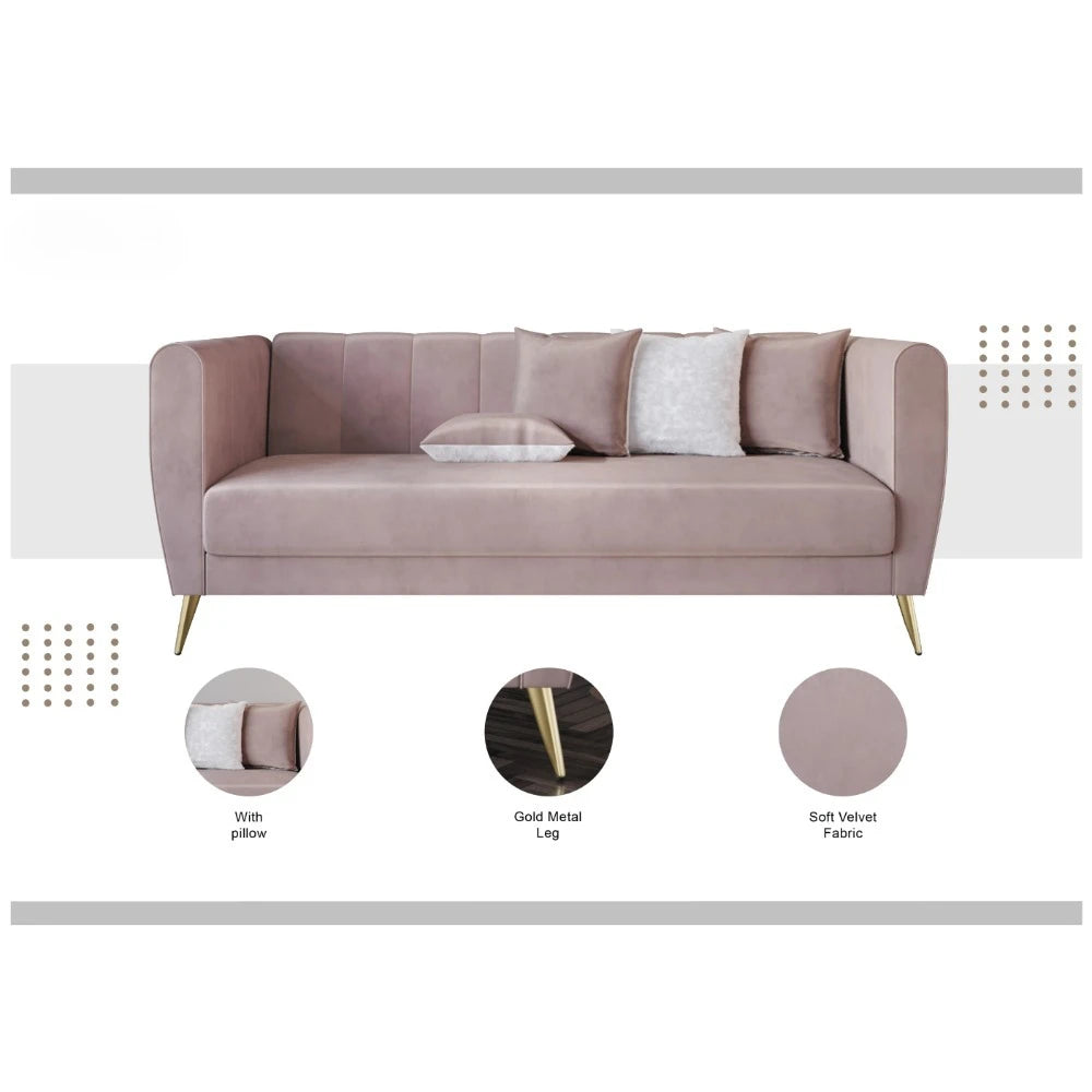 Velvet Flared Arm Sofa