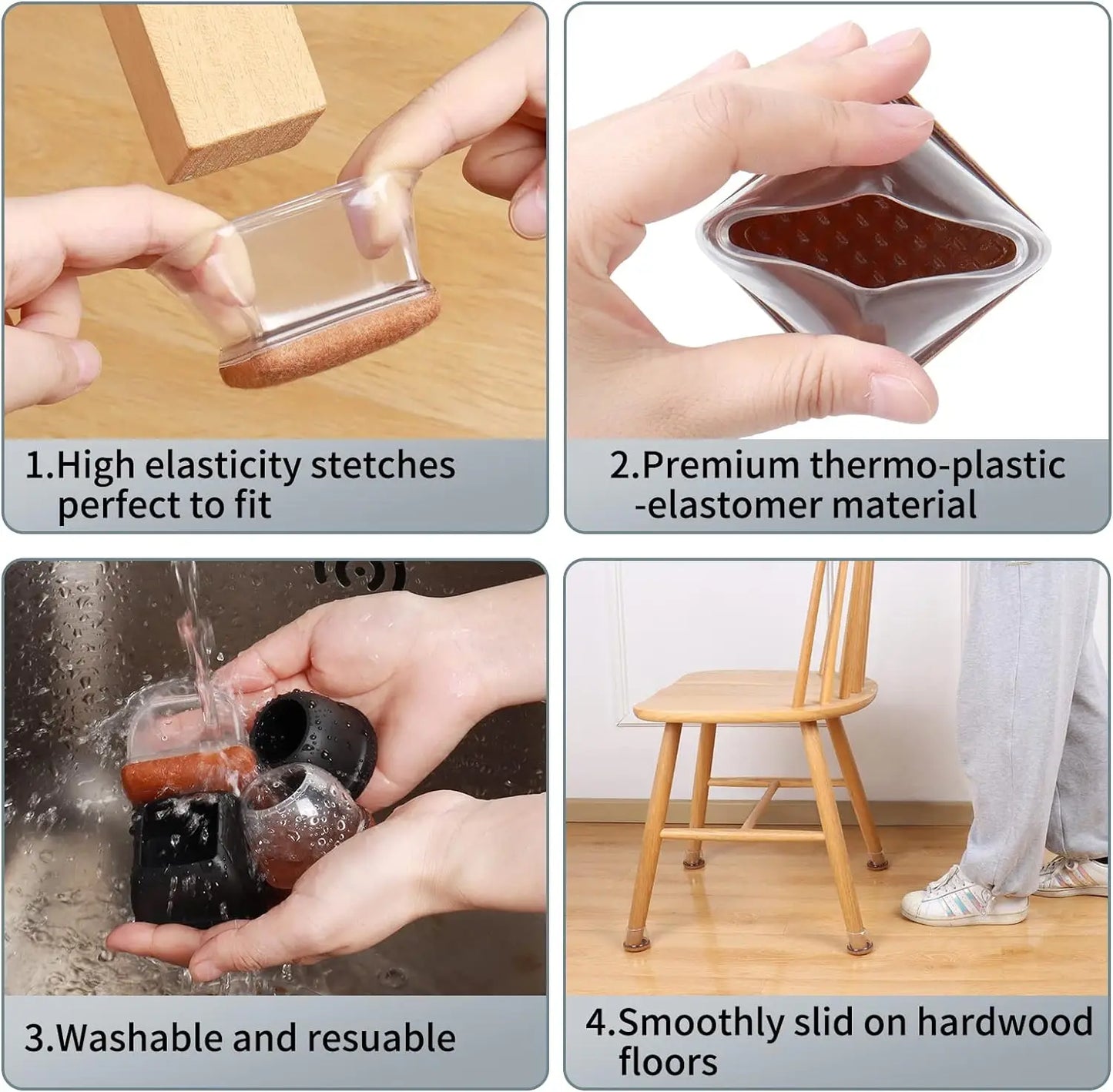 Table Chair Leg Protector Covers with Felt Pads