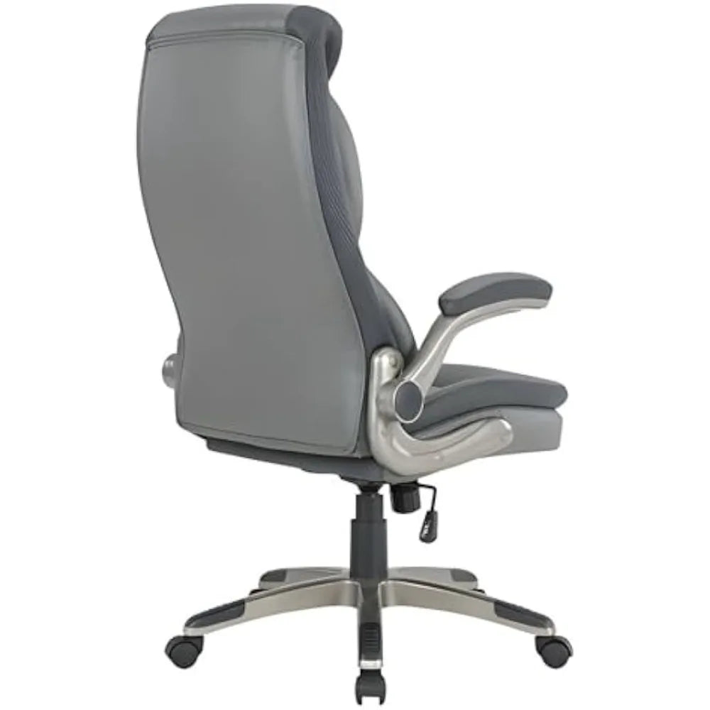 Ergonomic Leather Executive Office Chair – High Back Gray