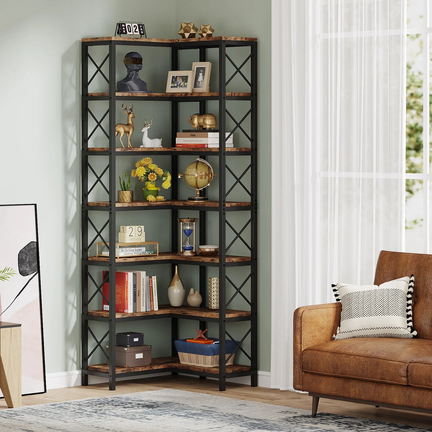 7‑Tier Corner Bookcase