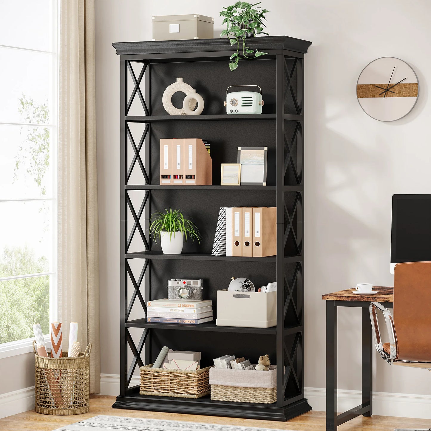 Industrial X-Frame Bookcase