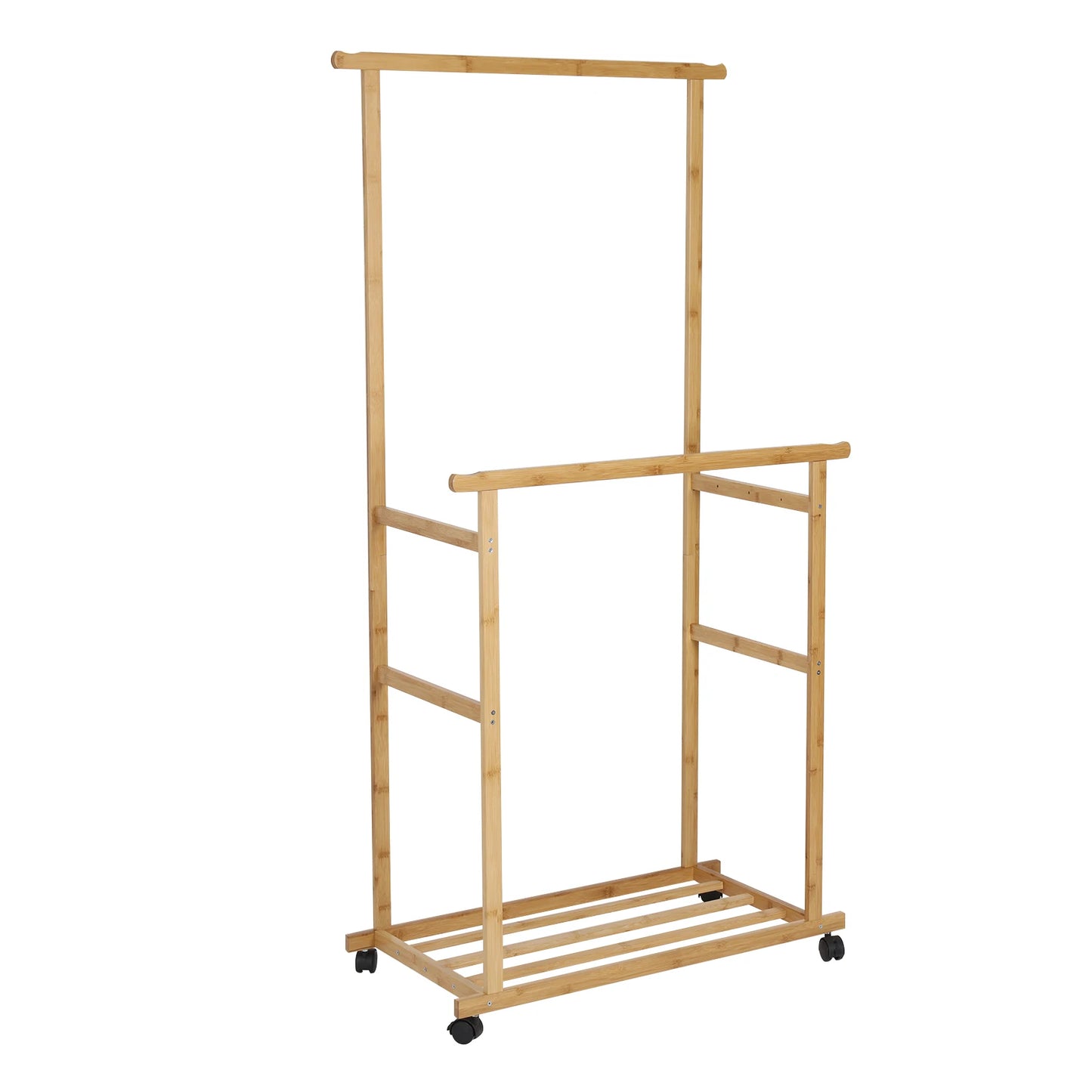 Bamboo Rolling Clothes Rack