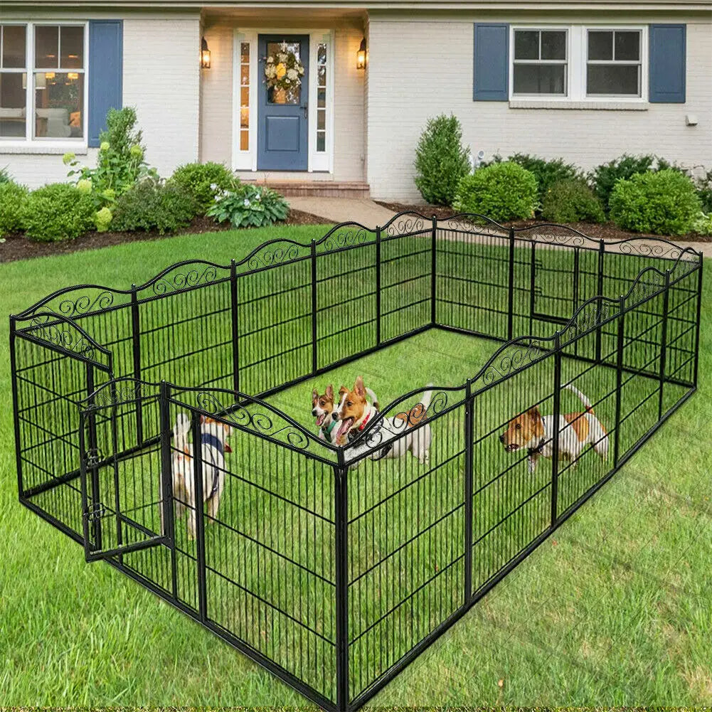 Foldable 8-Panel Dog Playpen with Gate