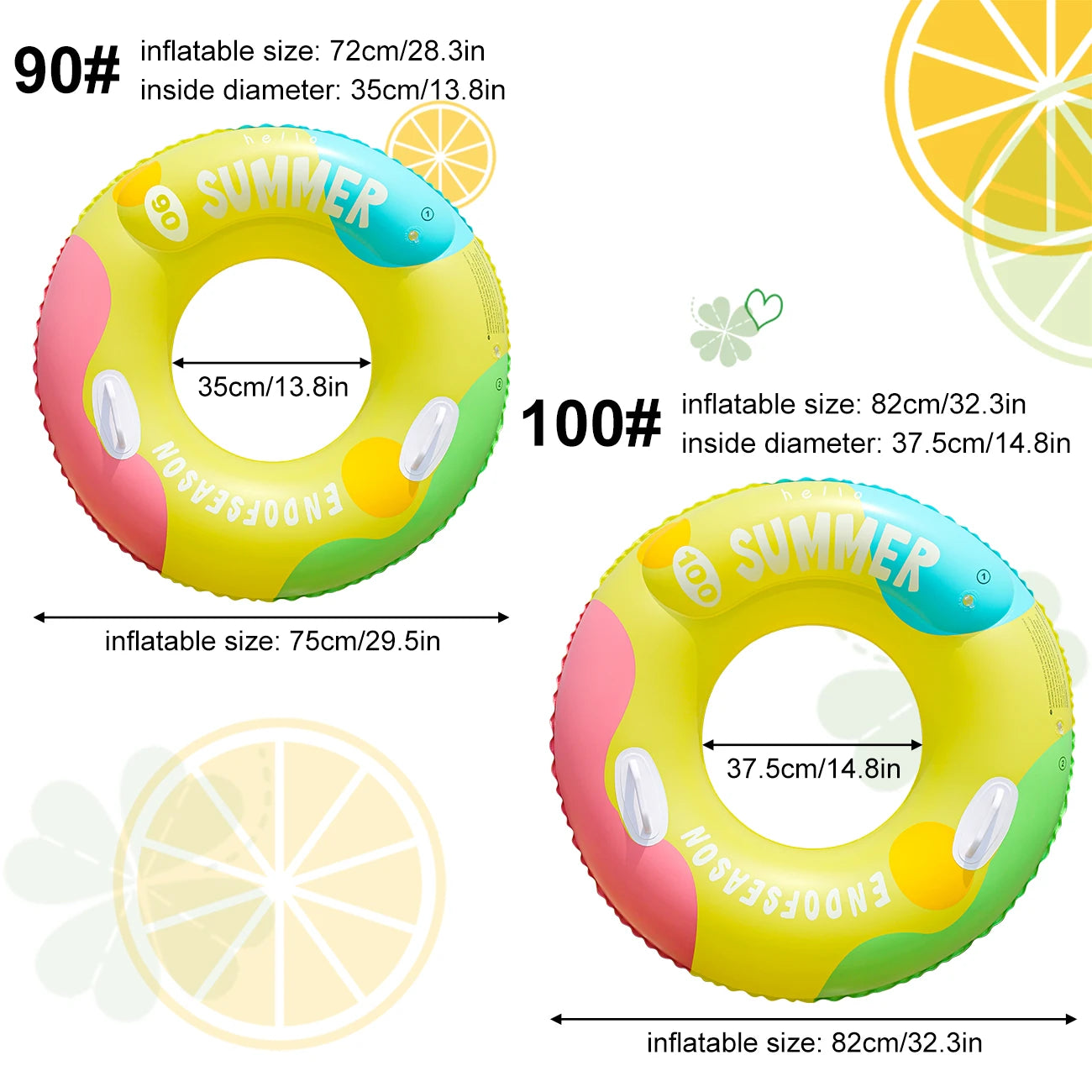 Vibrant Color Thickened Inflatable Swim Ring