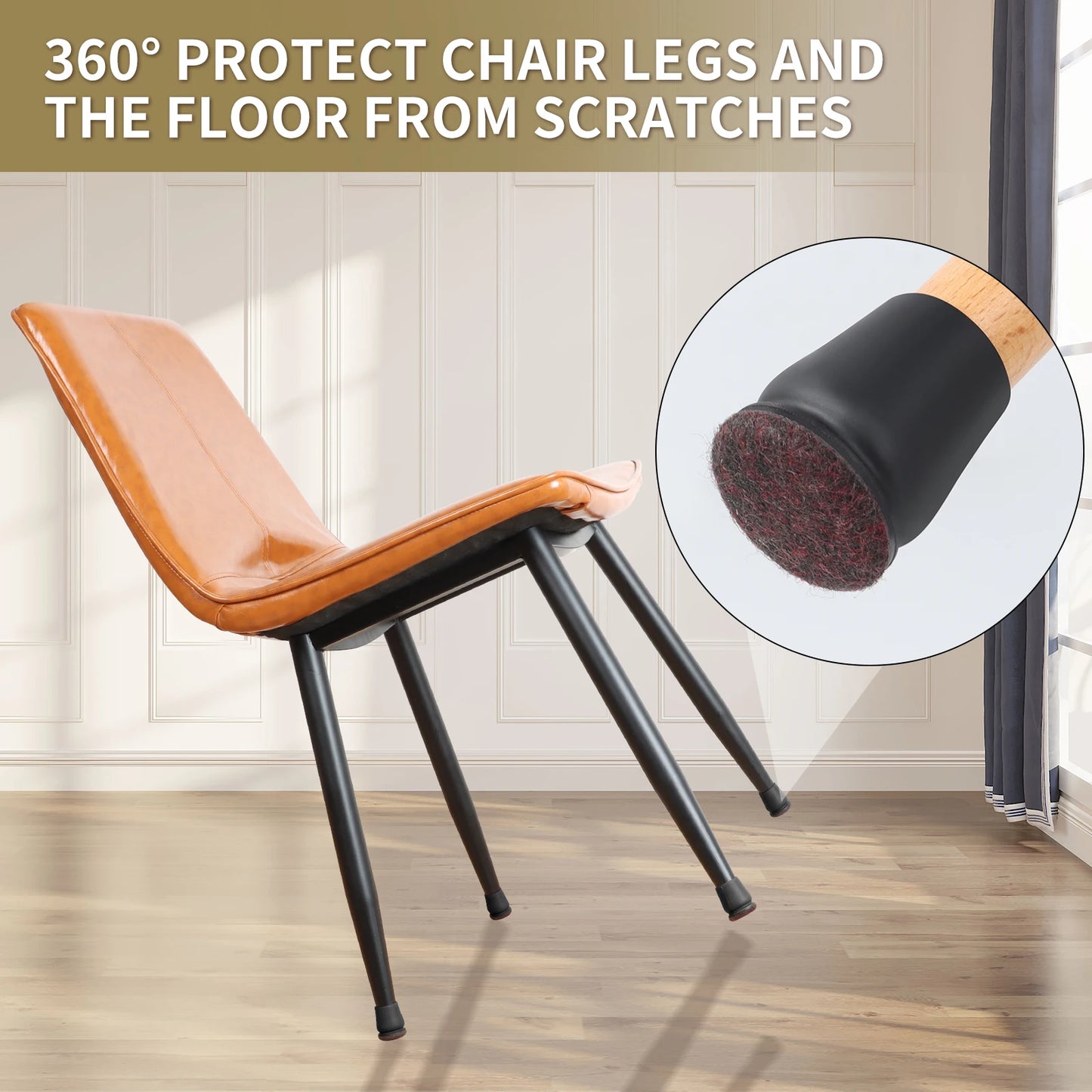 Chair Leg Floor Protectors with Felt Pads