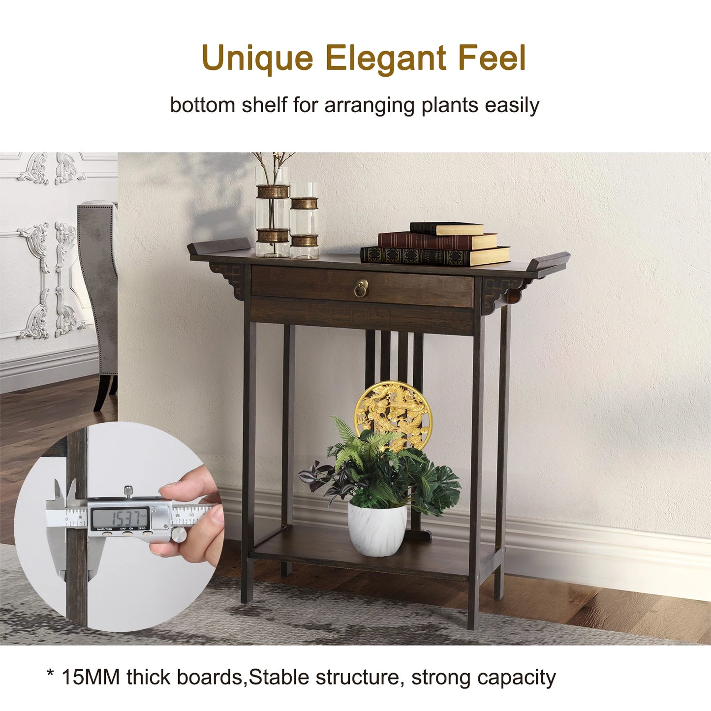 Rustic Bamboo Console Table