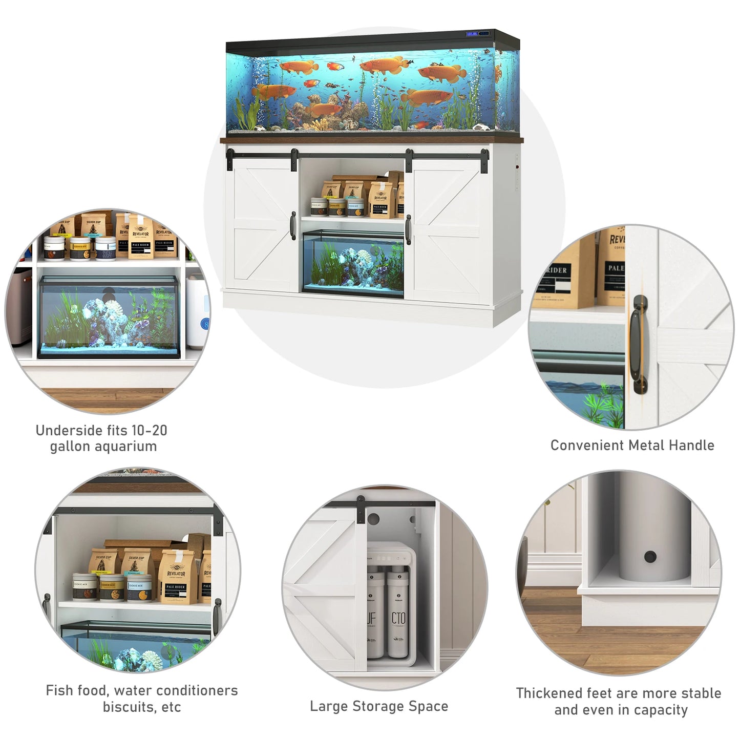 52 Gallon Fish Tank Stand with Power Outlet