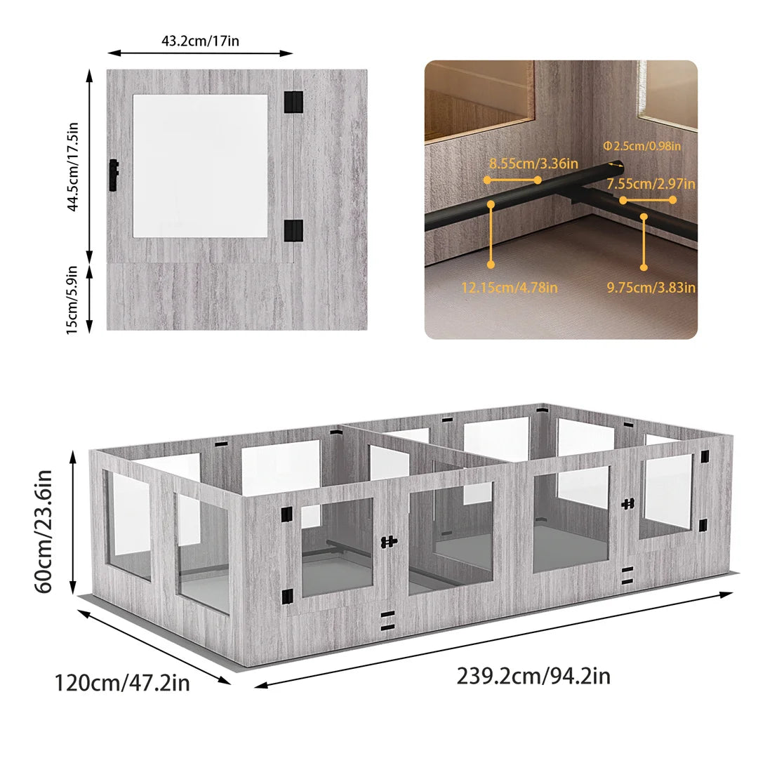 Glass Whelping Box Playpen