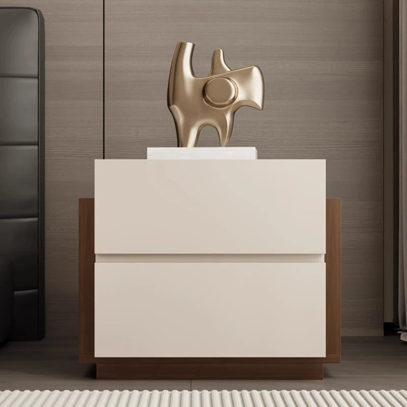 Italian Modern Nightstand Nordic Storage Drawer Aesthetic Bedside Table