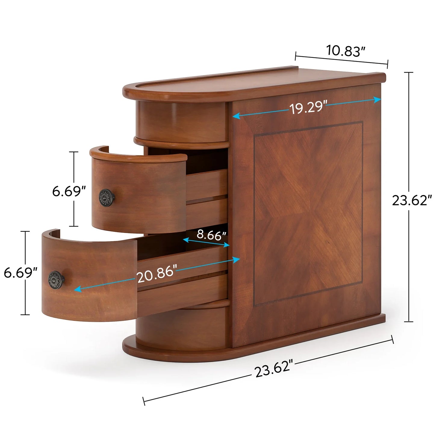 Round Solid Wood End Table