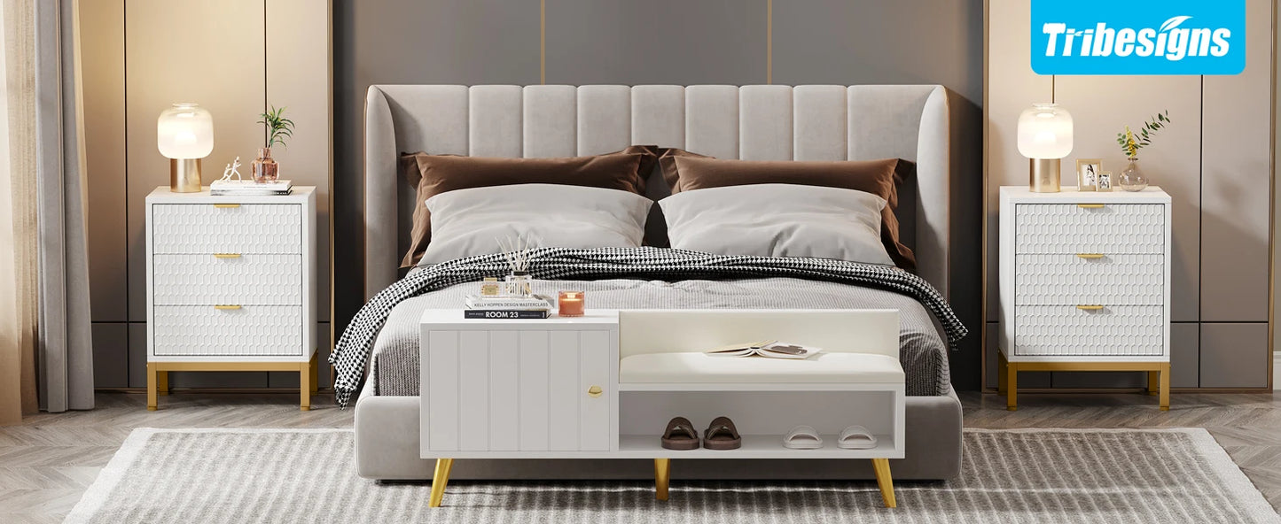 Hexagon 3-Drawer Nightstand