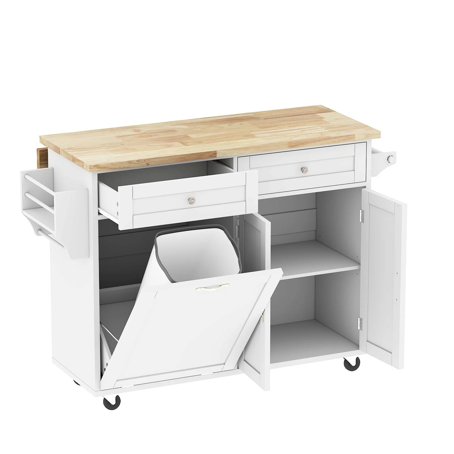 Rolling Kitchen Island with/Drop Leaf