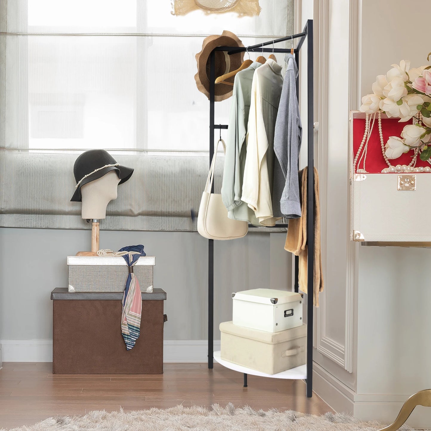 Corner Hall Tree Rack