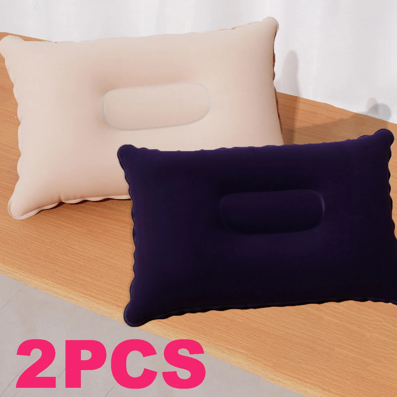 2 pieces of inflatable square pillow
