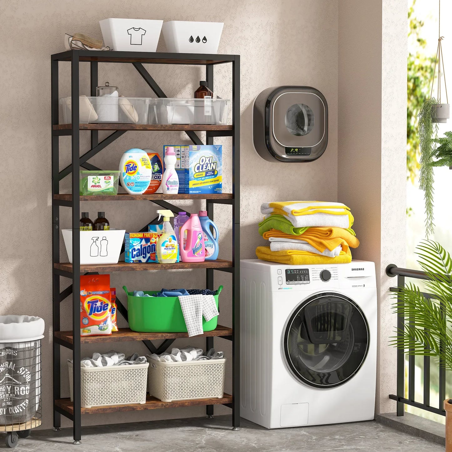 Industrial 5-Tier Bookcase