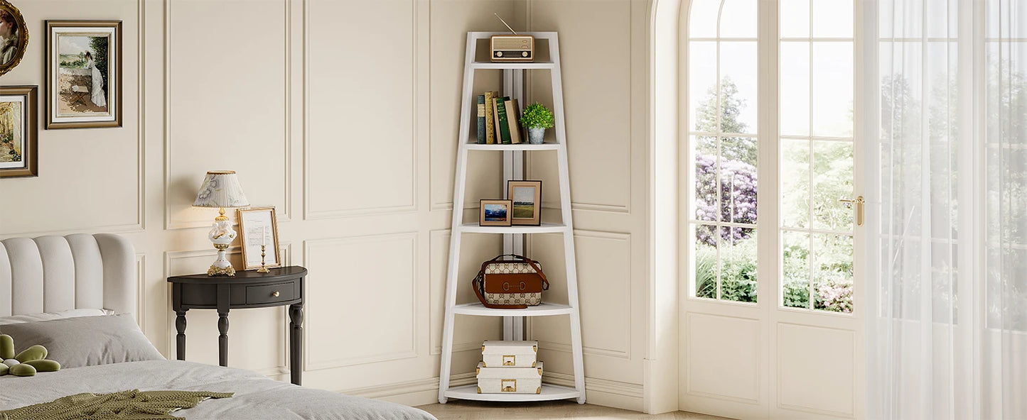 White Corner Bookcase