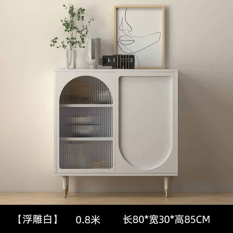 Black Luxury Dresser Cabinet – Minimalist Modern Storage with Hidden Handles and Sleek Drawers