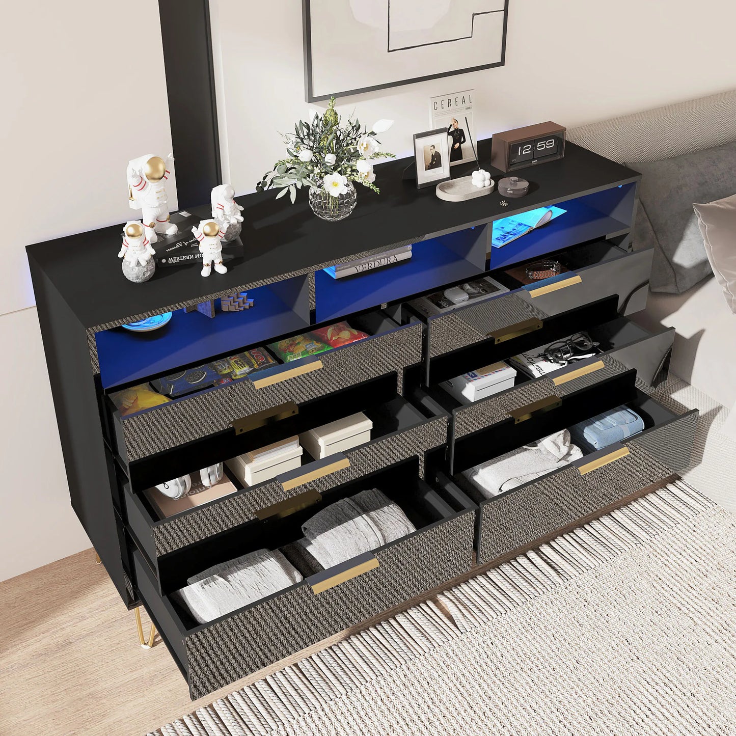 6 Drawer Bedroom Chest with LED Lighting