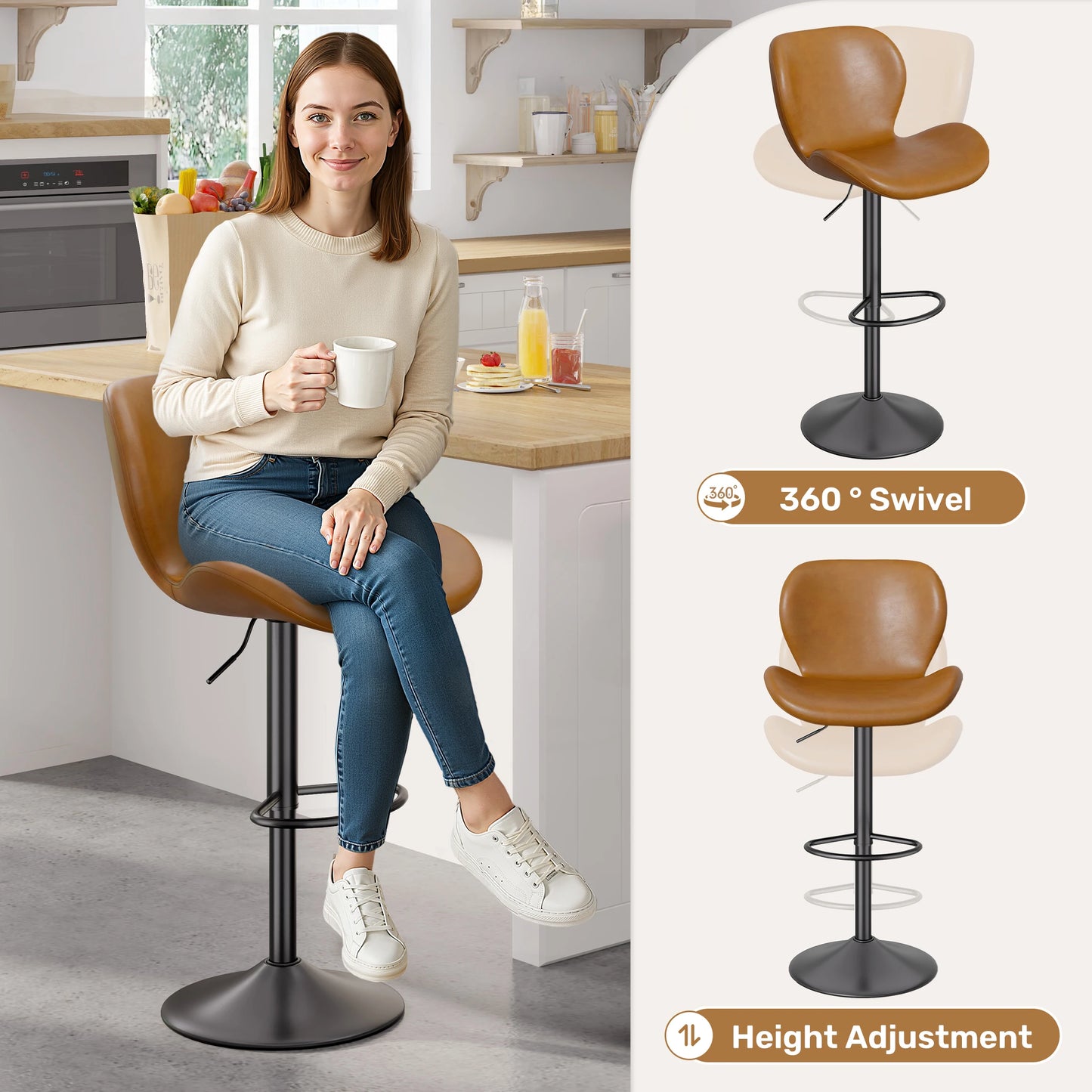 Adjustable Swivel Bar Stools
