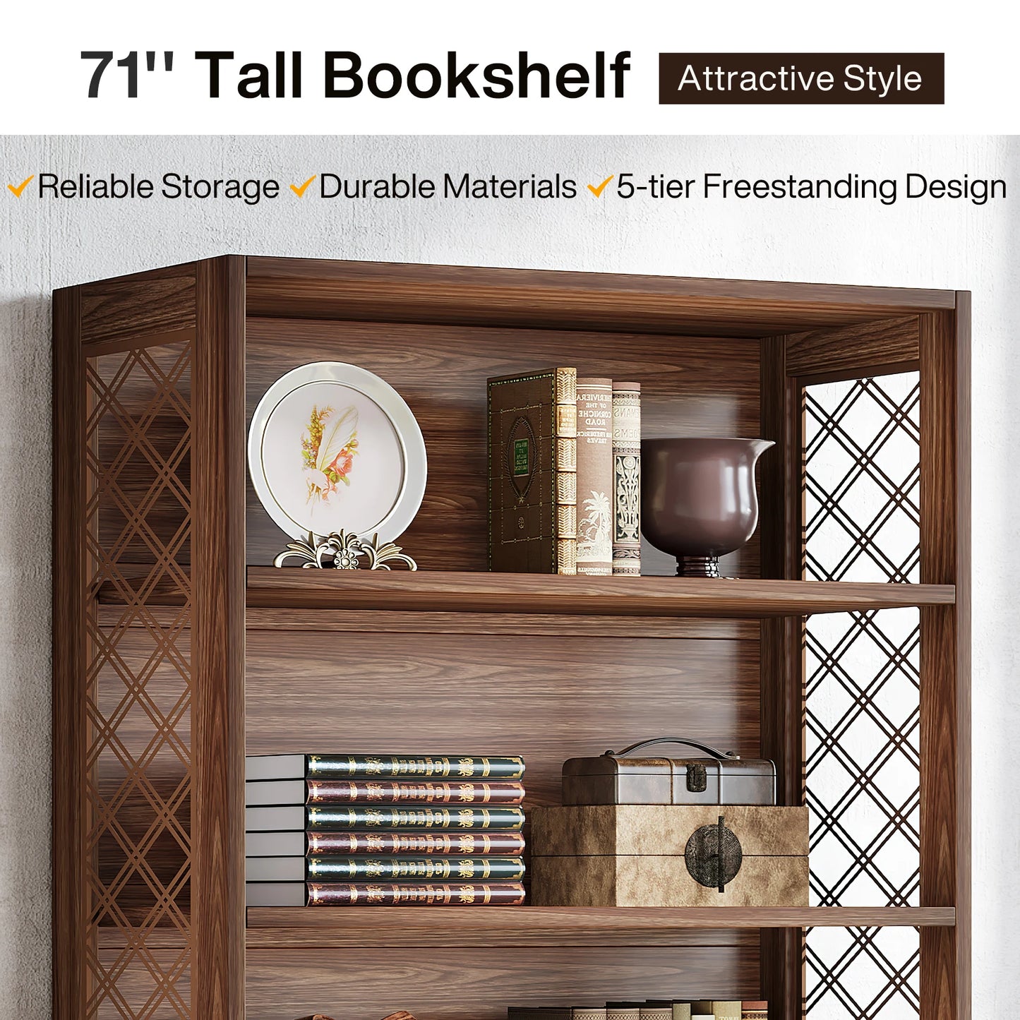 Industrial X-Frame Bookcase