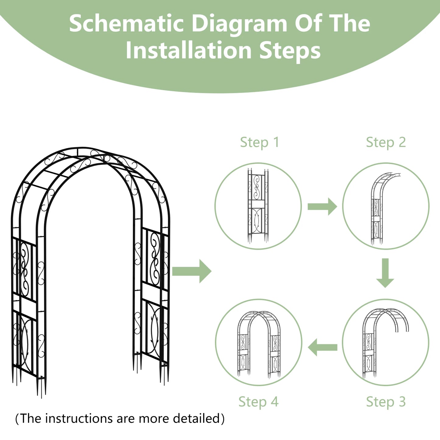 Tall Gothic Metal Garden Arch