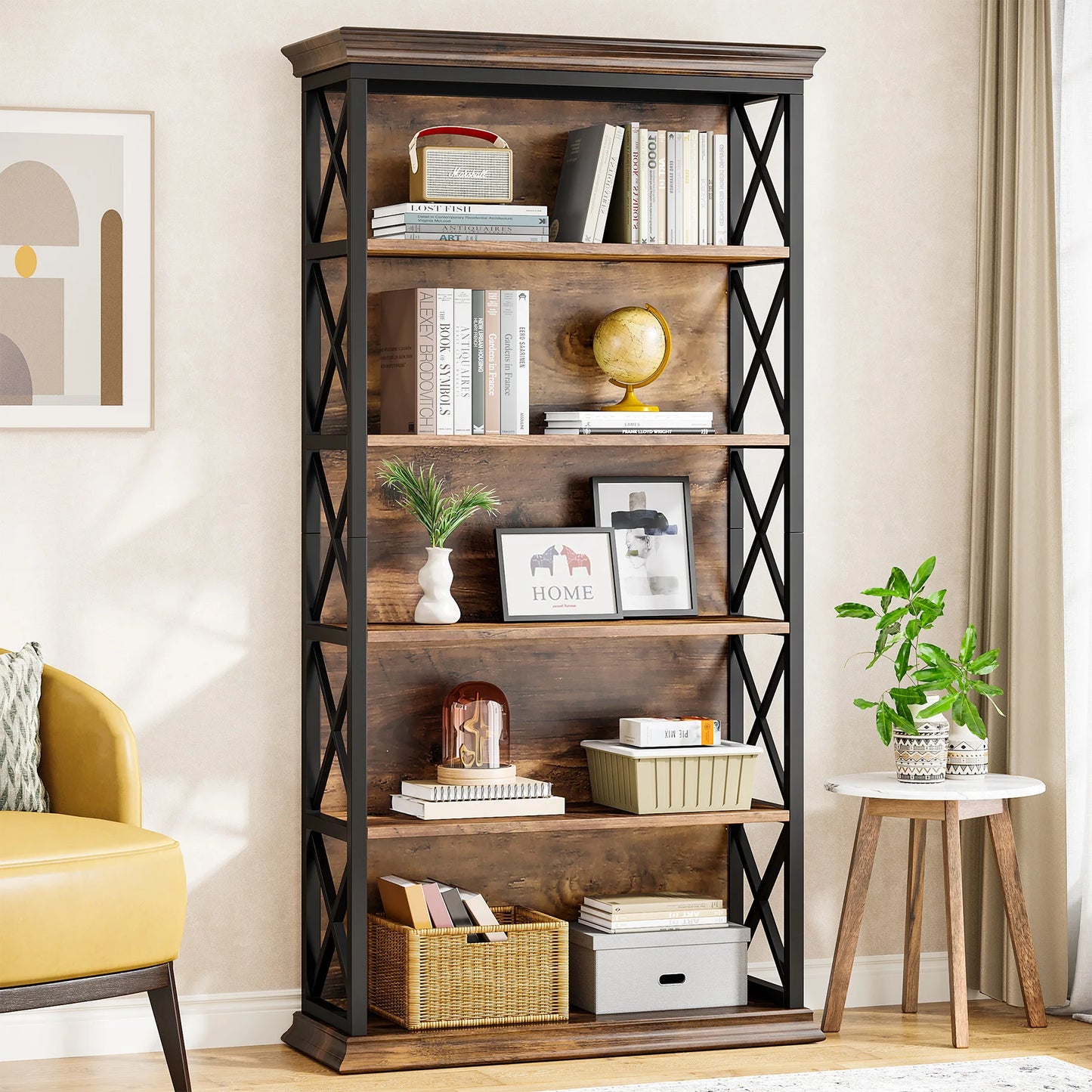 Industrial X-Frame Bookcase
