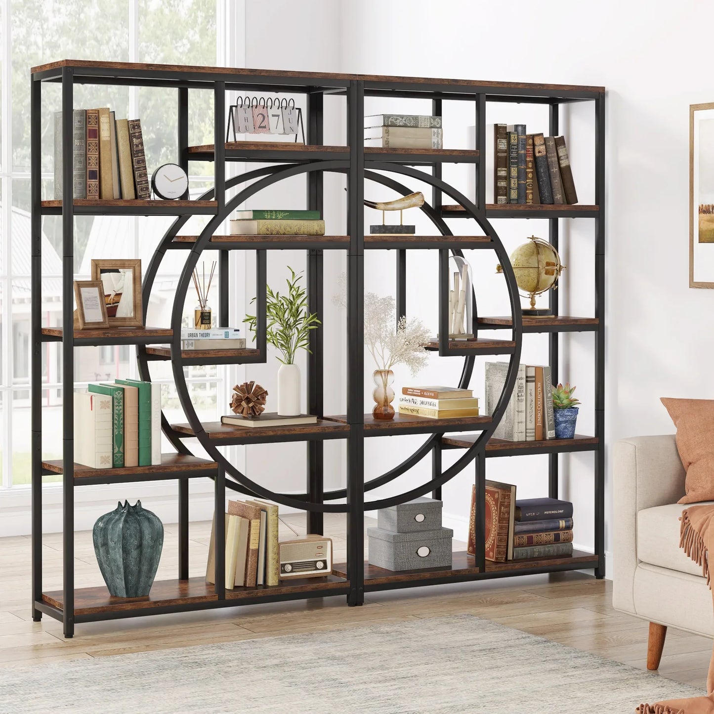 Half‑Moon Etagere Bookcase