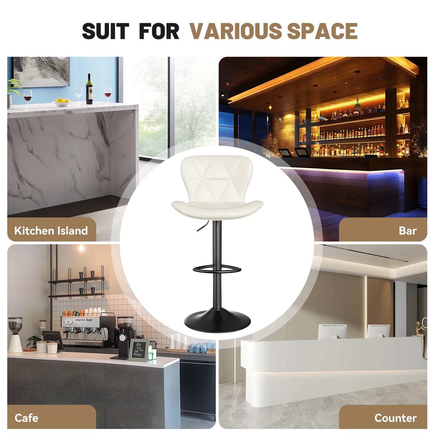 Adjustable Swivel Bar Stools