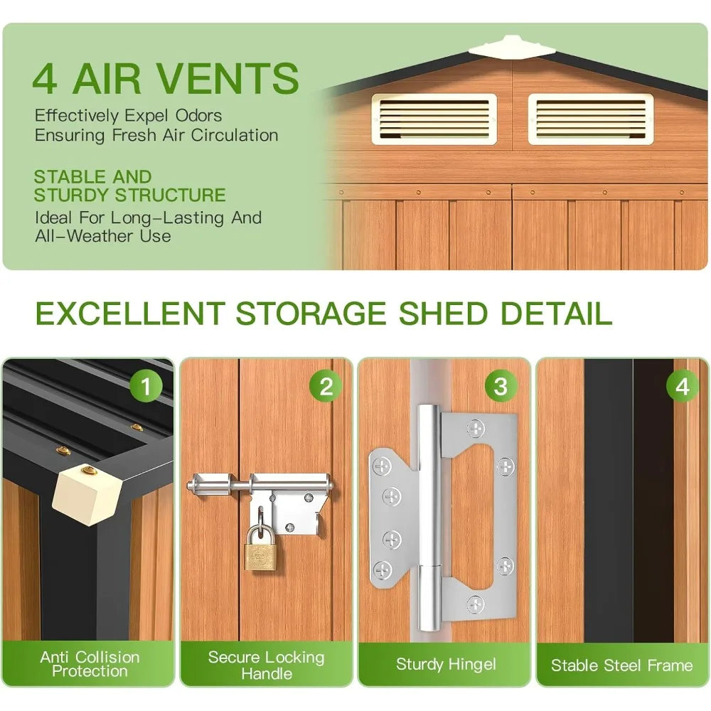 5×3 Outdoor Metal Storage Shed